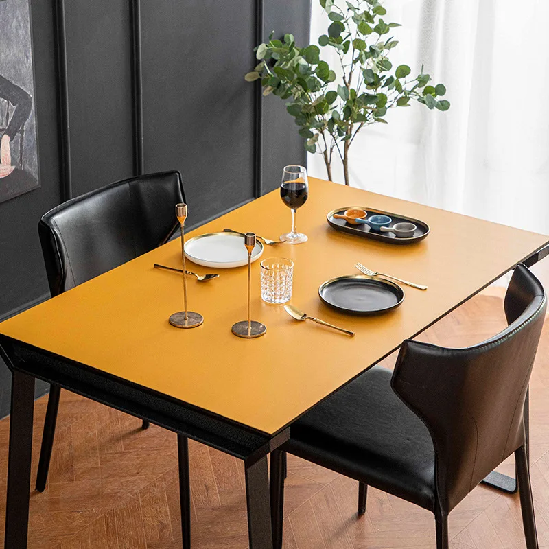 

Leather Tablecloth Waterproof Oil-proof Nordic Leather Table Mat Odorless Room Decor Aesthetic Coffee Table for Living Room