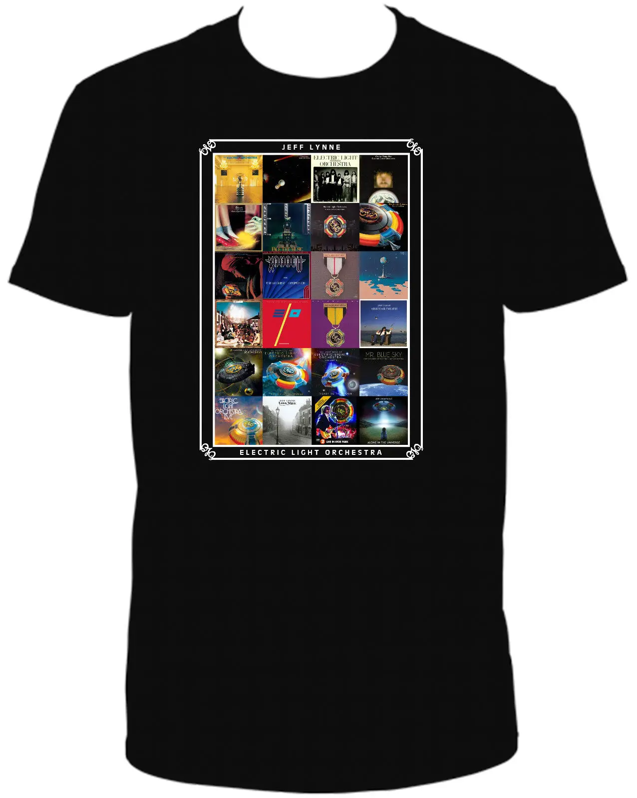 

ELO / JEFF LYNNE ALBUMS T SHIRT T-Shirt Summer Style Men T Shirt Top Tee Fresh Design Summer Good Quality Fashion