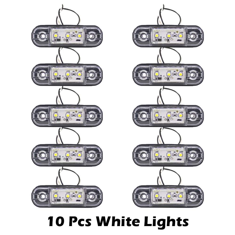 2/4/6/8/10x 3 светодиодный внешний боковой габаритный фонарь предупреждающий задний фонарь лампа габаритный сигнал индикатор тормоза прицеп грузовик грузовик 12 В 24 В