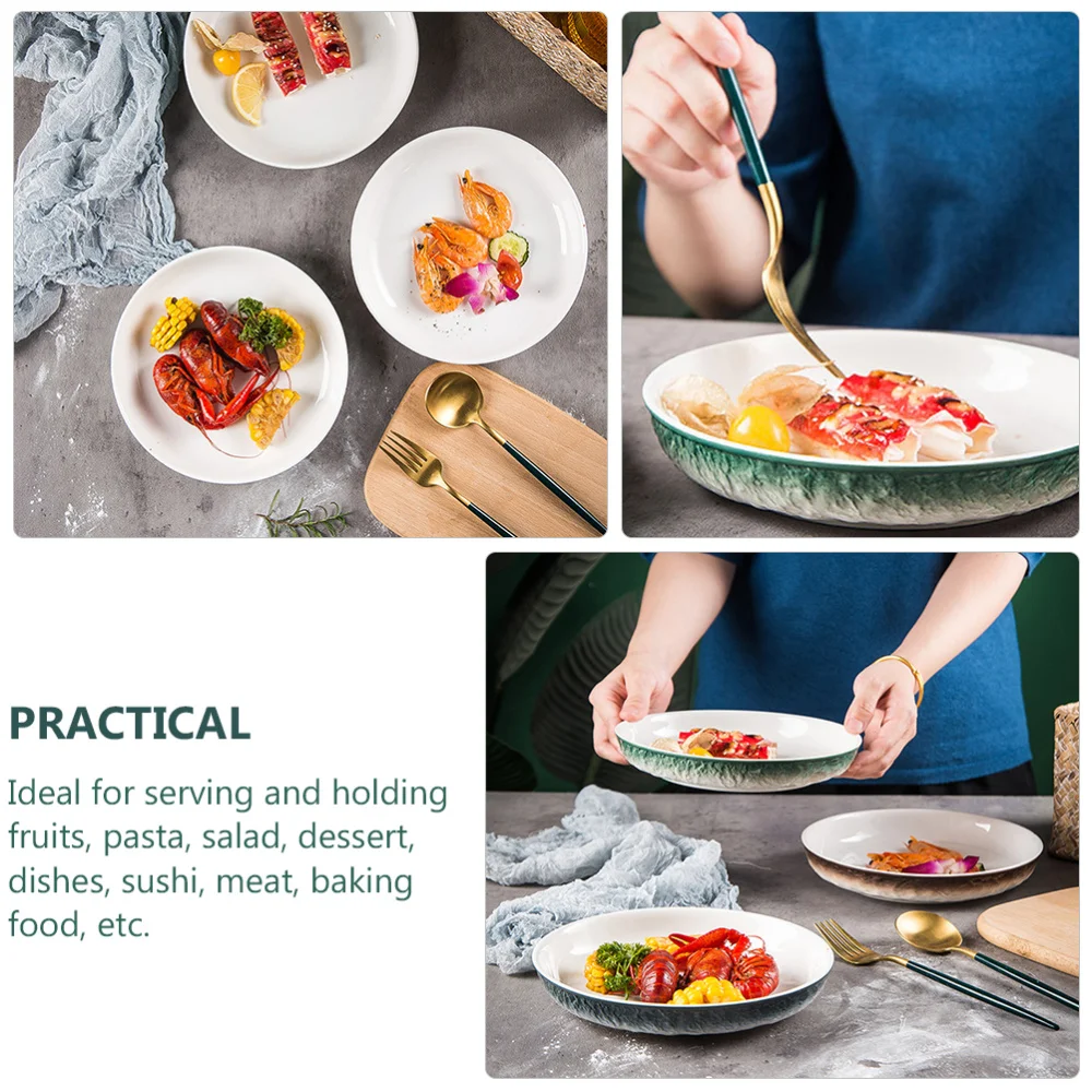 

Tableware Ceramic Plate Household Assiette Tableware Ceramica Round Dish