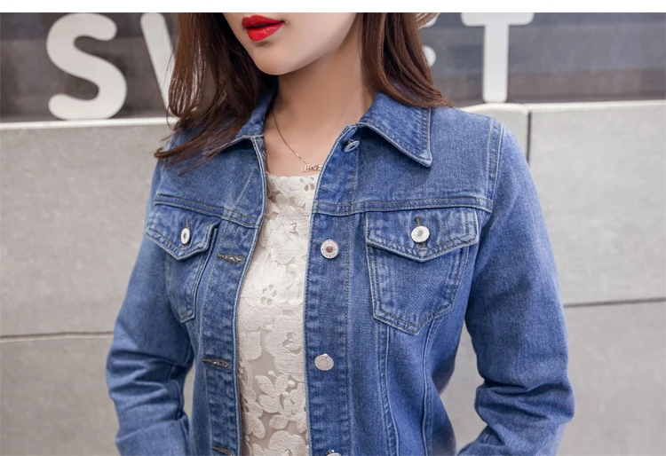 Модная Джинсовая куртка женская весна 2XL XL весна осень ручная щетка длинный рукав стрейч короткая джинсовая куртка Белый Розовый Пальто