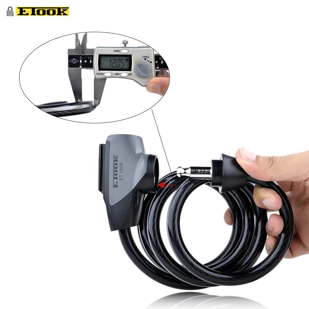 Велосипедный Замок ETOOK с защитой от кражи 1 5 м водонепроницаемый замок для горных
