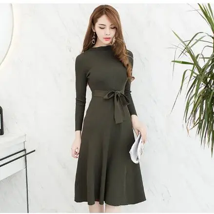 2020 черное сексуальное трикотажное платье с поясом женское облегающее