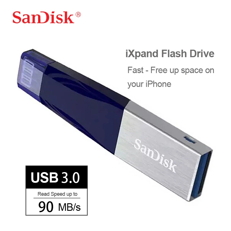 Флеш-накопитель SANDISK USB3.0 64GB 128GB 256GB Micro Usb флеш-накопитель Lightning/Otg Usb флеш-накопитель для iPhone/iPad/iPod Memory Stick