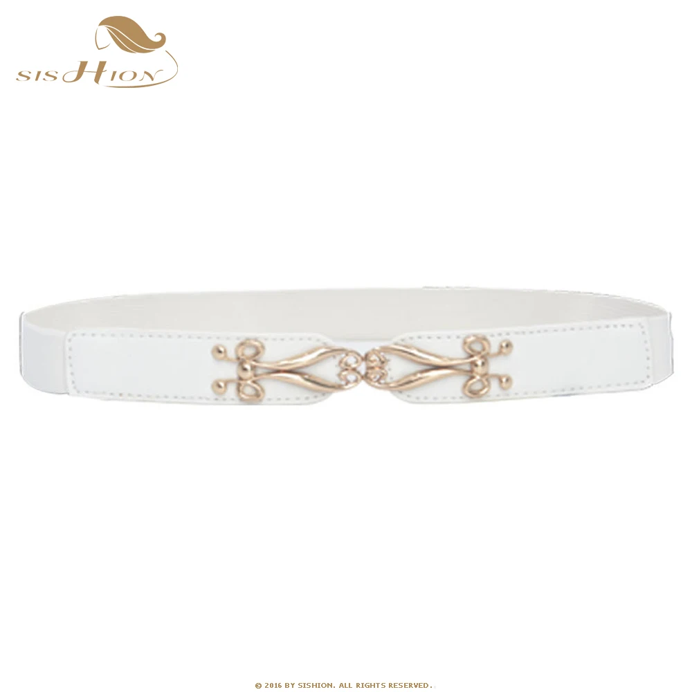 

SISHION Elastic Belt QY0363 Women Dresses Thin Waistband Decorative Belt Fashion Simple Black White cummerbund Women belts