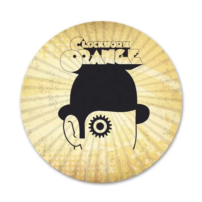 Заводные оранжевые значки 58 мм украшения броши металлические для одежды