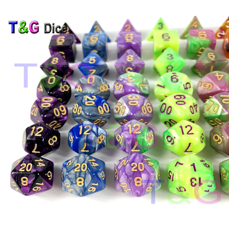 Высокое качество Мульти сторонний кубики 7 игральные кости набор для DnD RPG игры