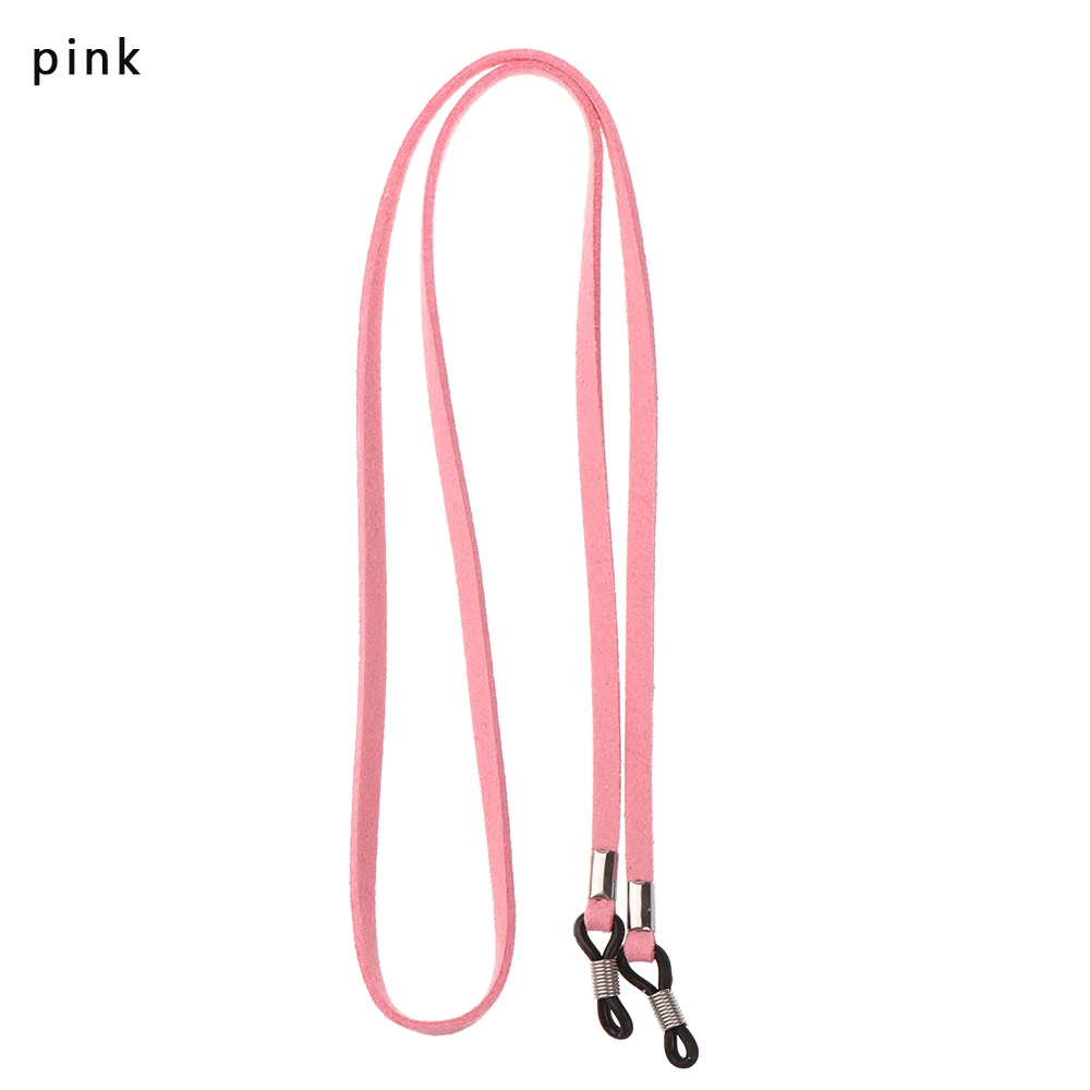 pink HOOH цветные кожаные очки, ремешок для шеи, веревочная лента, 4 цвета, 1 шт., кожаный шнурок для очков, регулируемый держатель для очков - Цвет: pink
