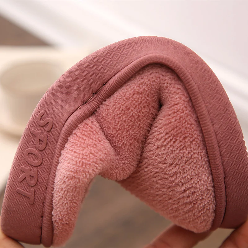 Зимняя теплая Домашняя обувь для пары однотонные женские плюшевые тапочки в