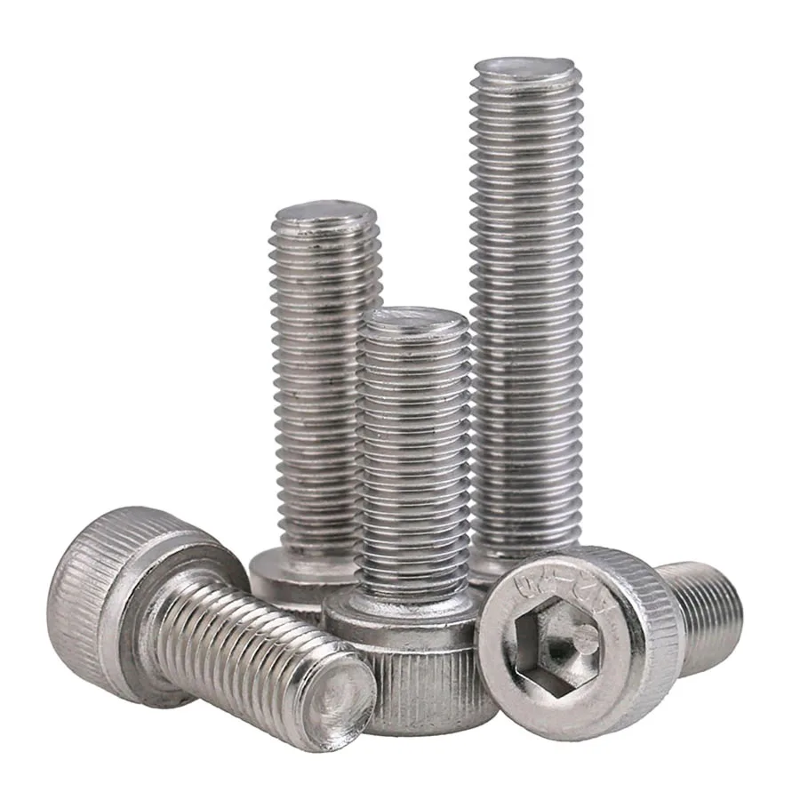 

1-5Pcs DIN912 M6 M8 M10 304 Stainless Steel Fine Thread Hex Hexagon Socket Cap Head Screw Pitch 0.75/1.0/1.25mm