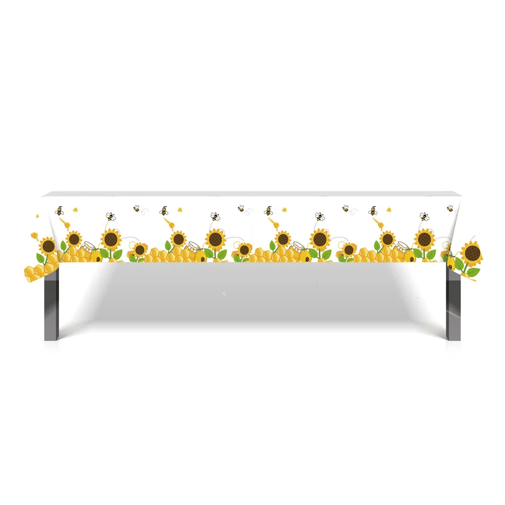 130*220 см Пчелка скатерть с рисунком подсолнуха счастливый День рождения Tablecover Baby