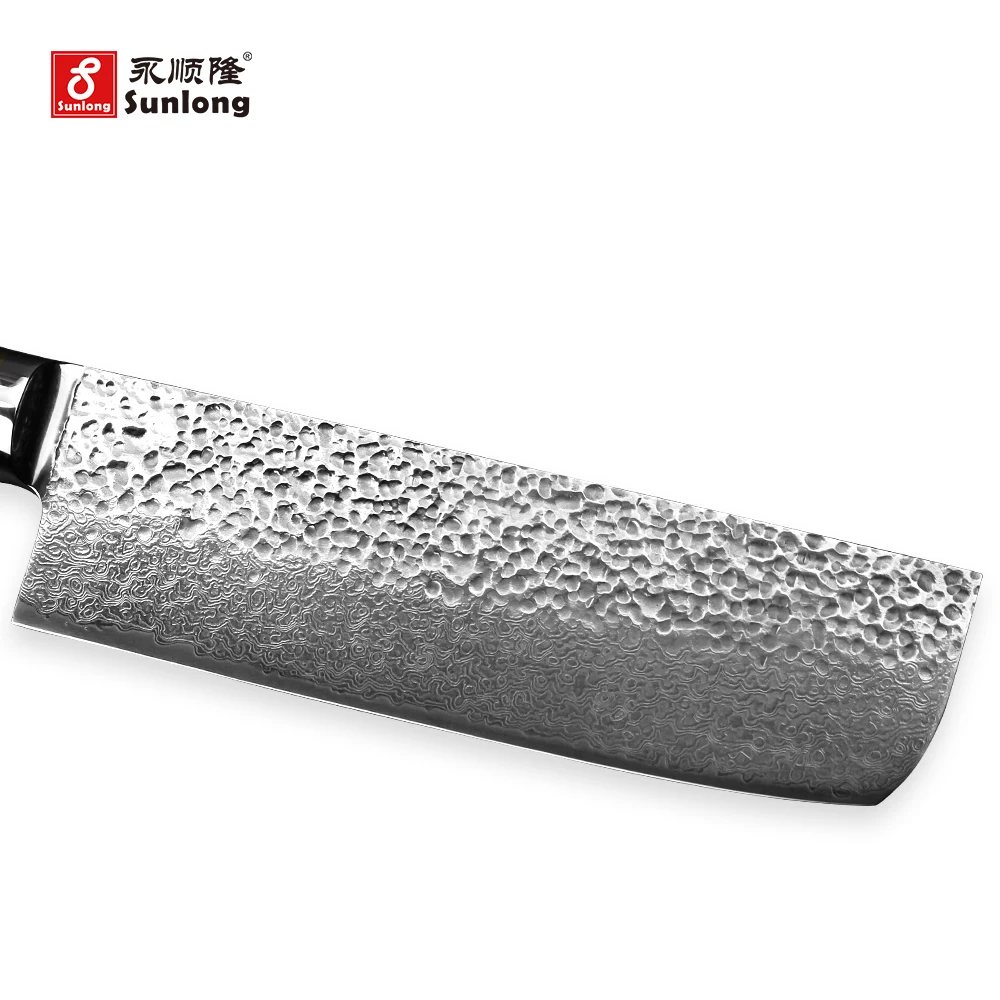 Sunlong Nakiri 6 5 дюймов Usuba японский молоток 67 слоев Дамасская сталь нож для мяса ручка