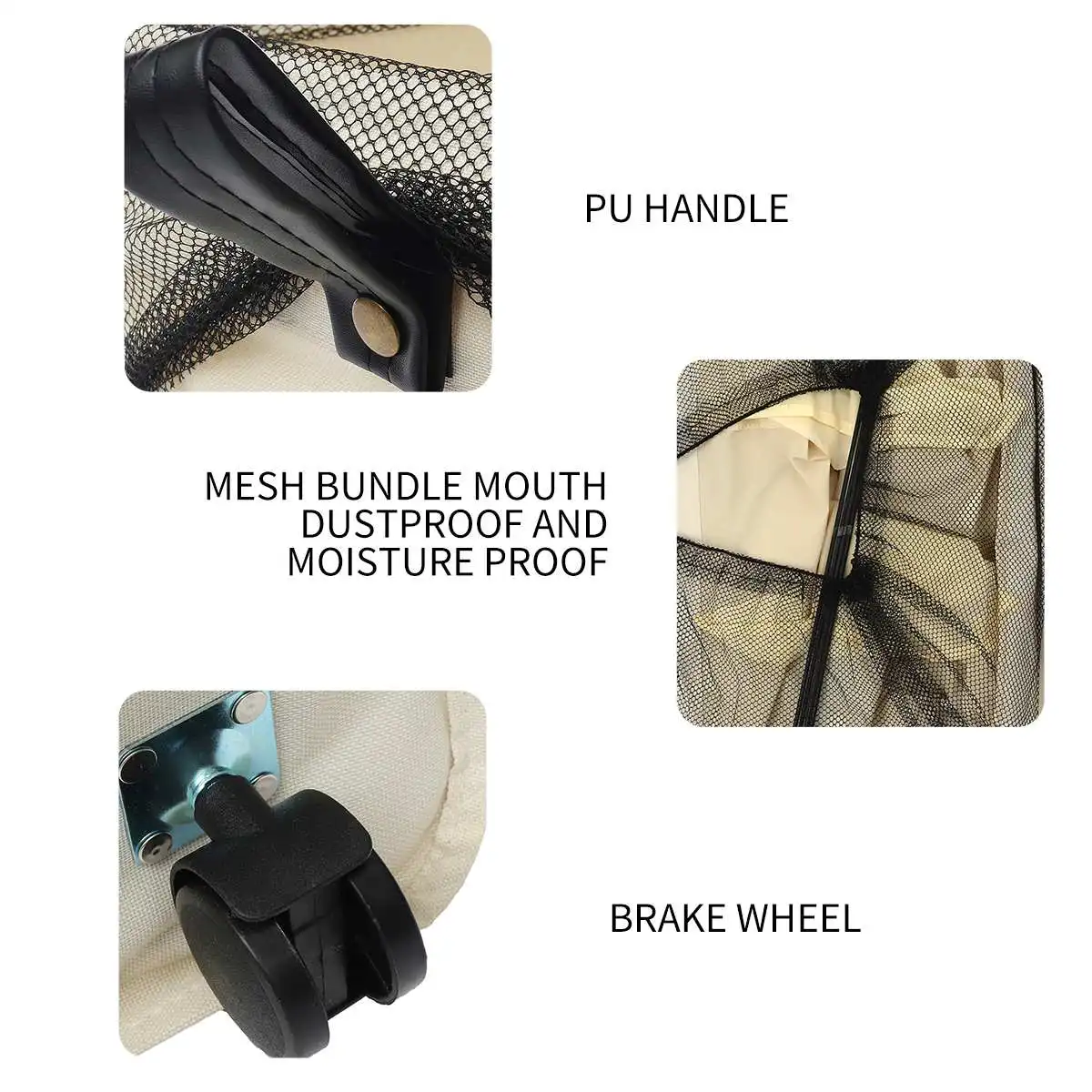 

Foldable Storage Basket with Wheels Caster Laundry Basket Collapsible Large Hamper Barrel Dirty Clothes Laundry Bag Organization