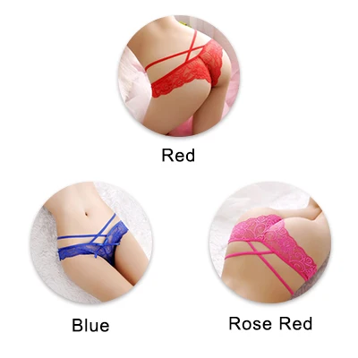 redbluerose UG, сексуальные женские трусики, кружевные, низкая посадка, одноцветные, сексуальные трусы, женское нижнее белье, штаны, Дамское кружевное белье, женские стринги - Цвет: redbluerose