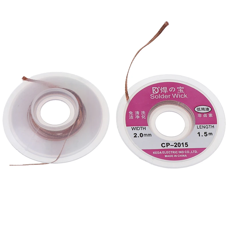 

2Pcs 75cm Solder Wick Remover Desoldering Braid Wire Sucker Cable Fluxed Flux