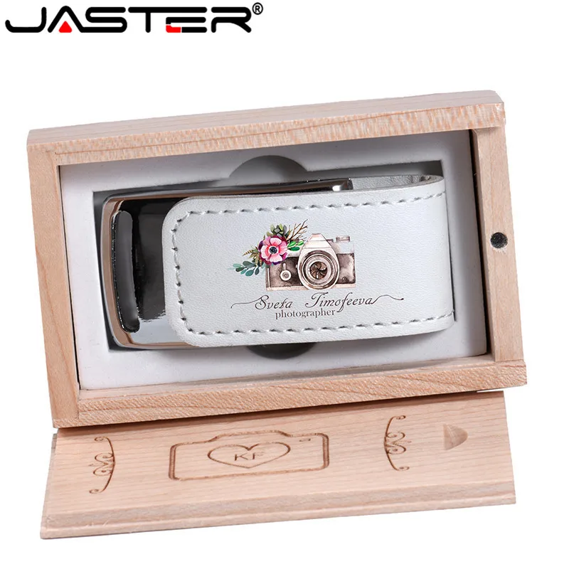 JASTER USB флеш-накопитель 128 Гб 64 ГБ 32 ГБ 4 ГБ 8 ГБ 16 ГБ Флешка кожаная USB коробка внешний накопитель с логотипом под заказ