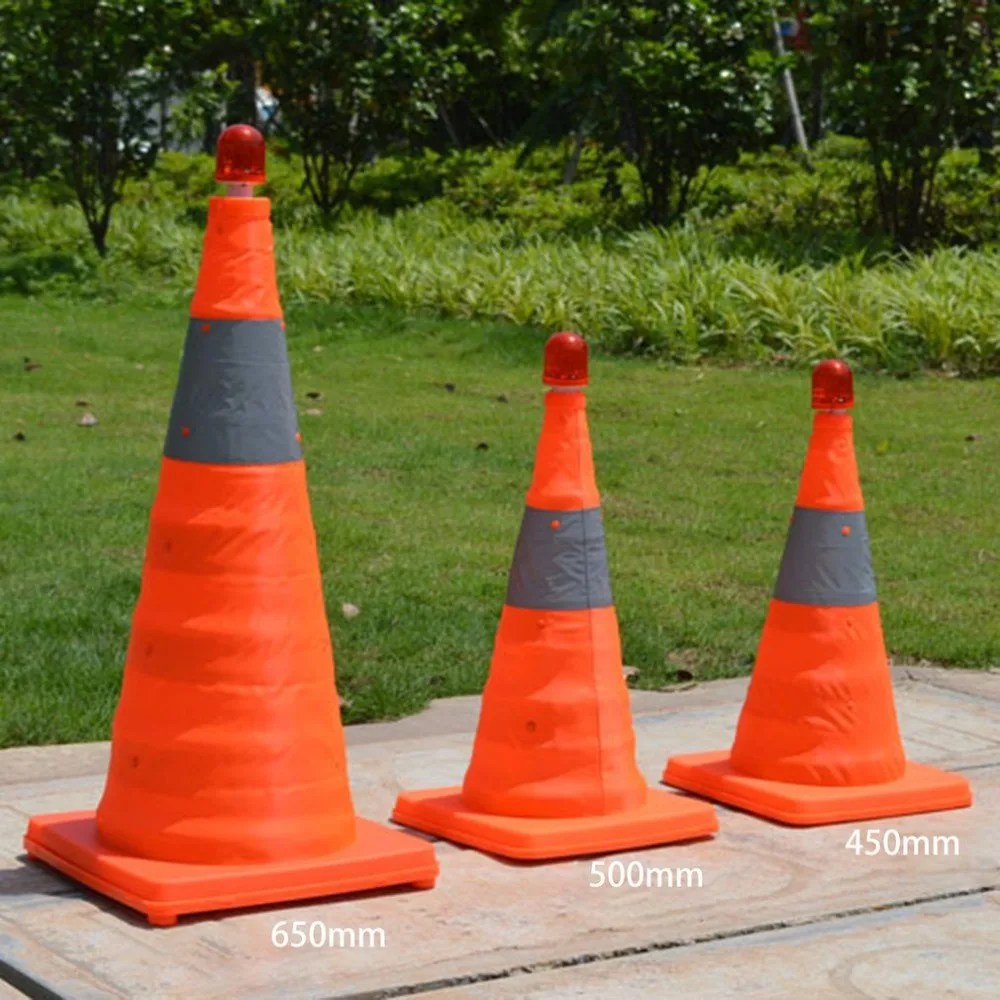 

45cm/50cm/65cm Reflective Traffic Cone Parking Lock Folding Collapsible Orange Road Safety Cone Traffic Pop up Multi Purpose NEW