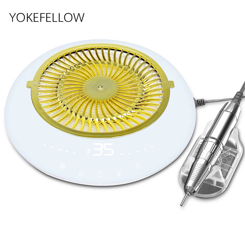 

35000RPM Electric Nail Drill Machine With Touch Control&Reusable Filter 2-in-1 Nail Dust Collector Extractor For Salon Manicure