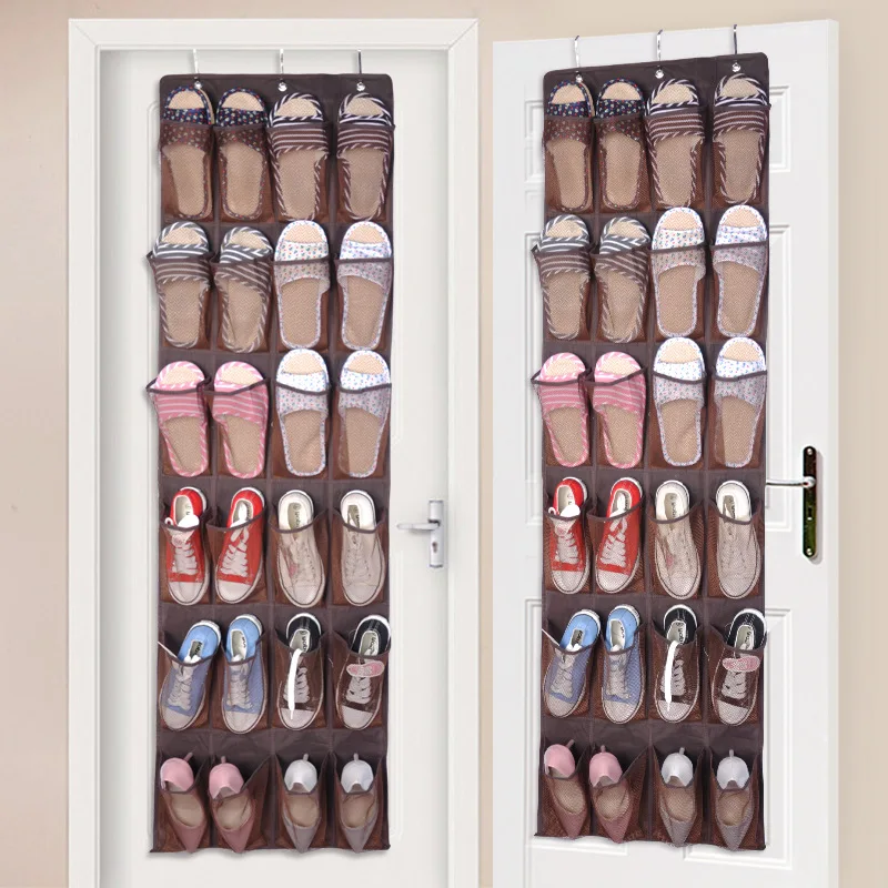 

Over The Door Shoe Organizer Storage Bag Over The Door Hanging 24 Large Mesh Foldable Reasonable Space Storage Bag