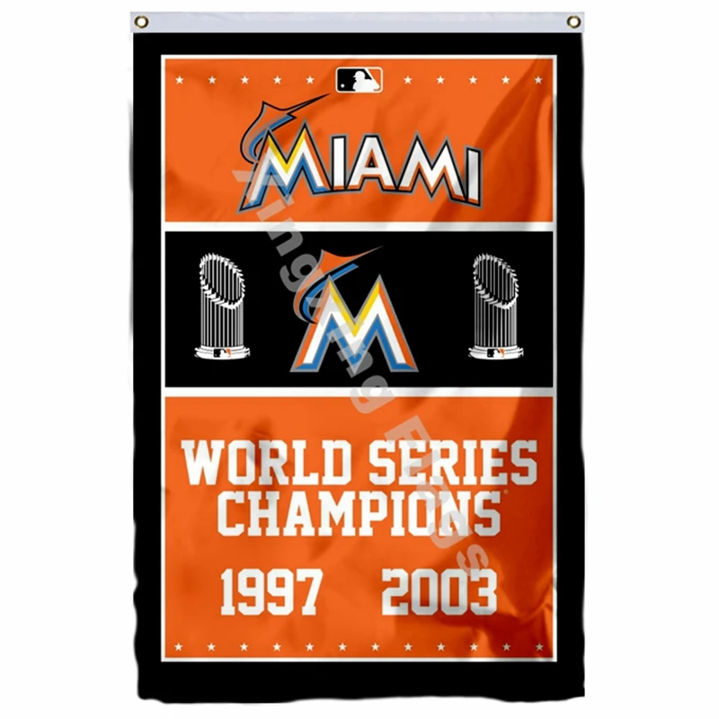 Флаг чемпионов из серии &quotMarlins World&quot 3ft X 5ft полиэстеровый баннер Размер № 4 90X150 см