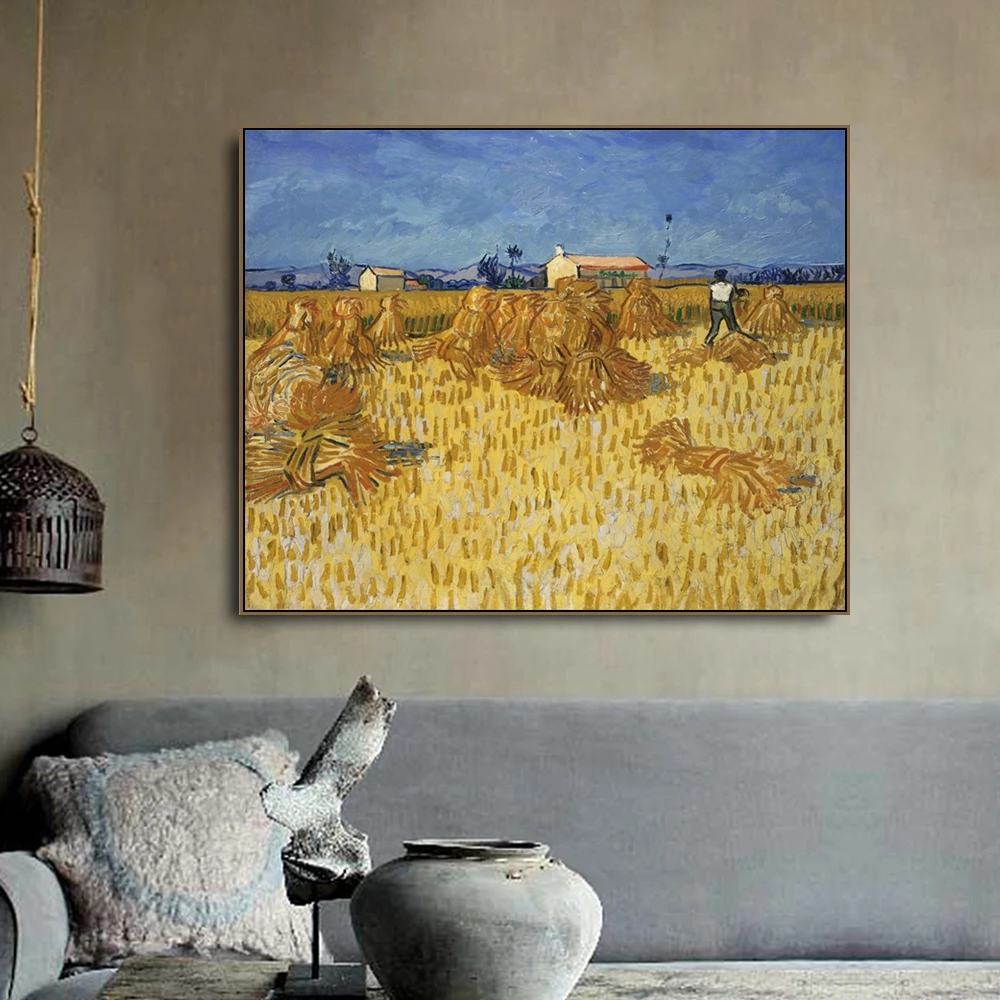 

Cassisy Canvas Art Oil Painting《Harvest in Provence, 1888》Vincent van Gogh Artwork Picture Art Poster Modern Home Decoration