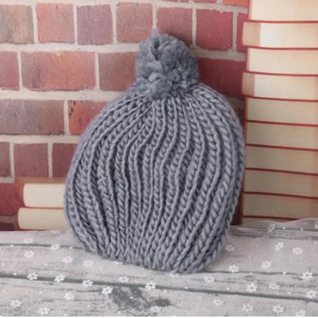 Зимний вязаный помпон детская шапка теплые мягкие вязаные шапки в стиле хип хоп