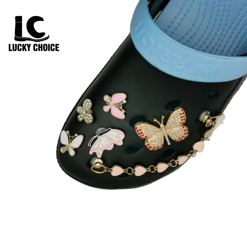 

Butterfly Custom Series for Croc Charms Designer Bling Rhinestone Charms for Shoe Girls Shoe Decoration Accessories Gifts