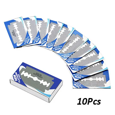 10pcs Dighealth 10/20 штук Нержавеющая сталь Классическая Безопасная бритва, лезвие двойной кромкой бритва триммер для волос, лезвия для бритья для Для мужчин парикмахерское лезвие - Цвет: 10pcs