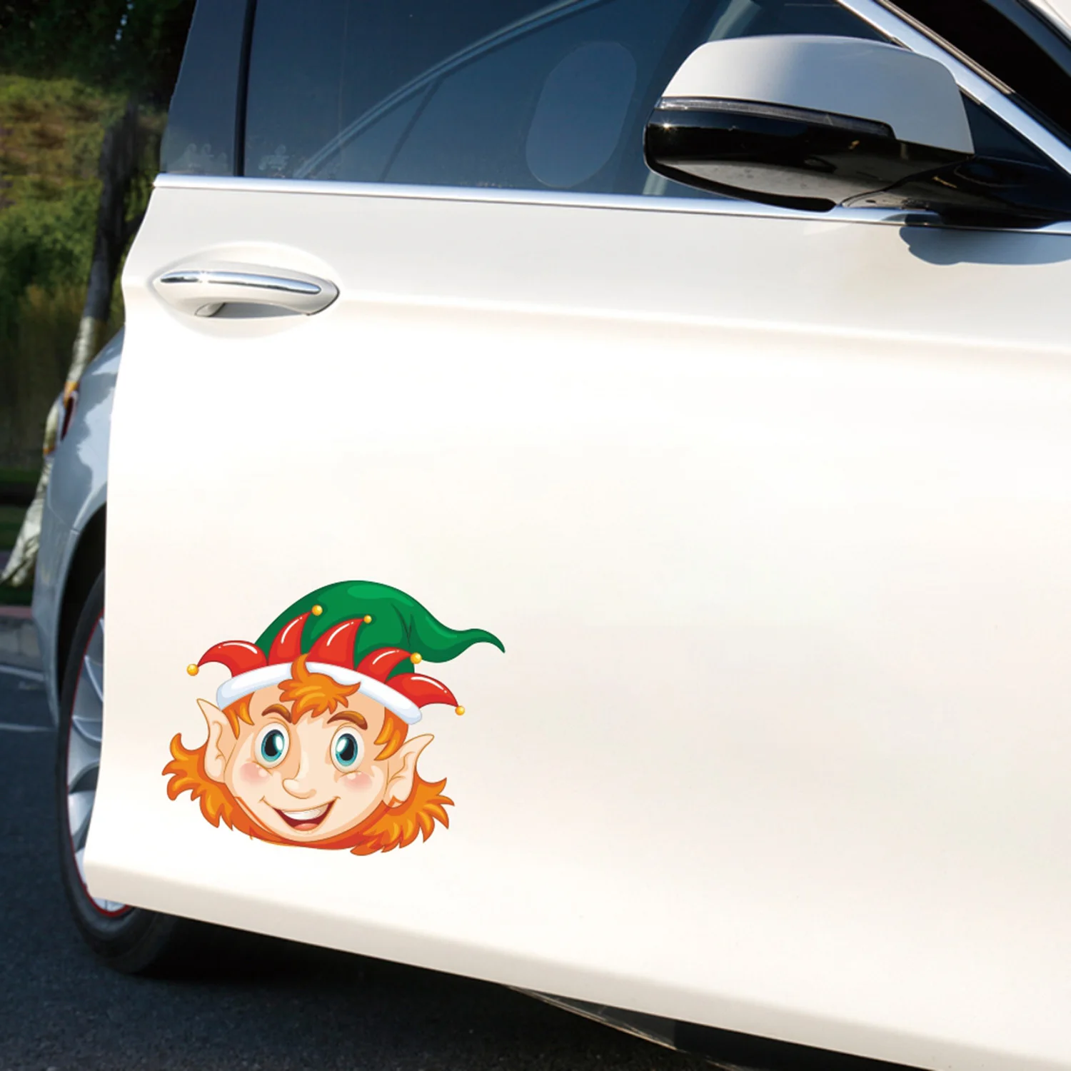 Милые наклейки окна автомобиля Санта наклейка на стеклянное окно Съемный