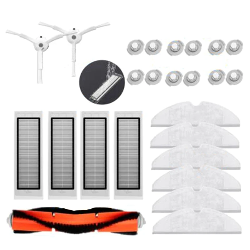 

for Xiaomi Roborock Robot S50 S5 Vacuum Cleaner Spare Parts Kits Mop Cloths Wet Mopping Filter Side Brush Water Tank