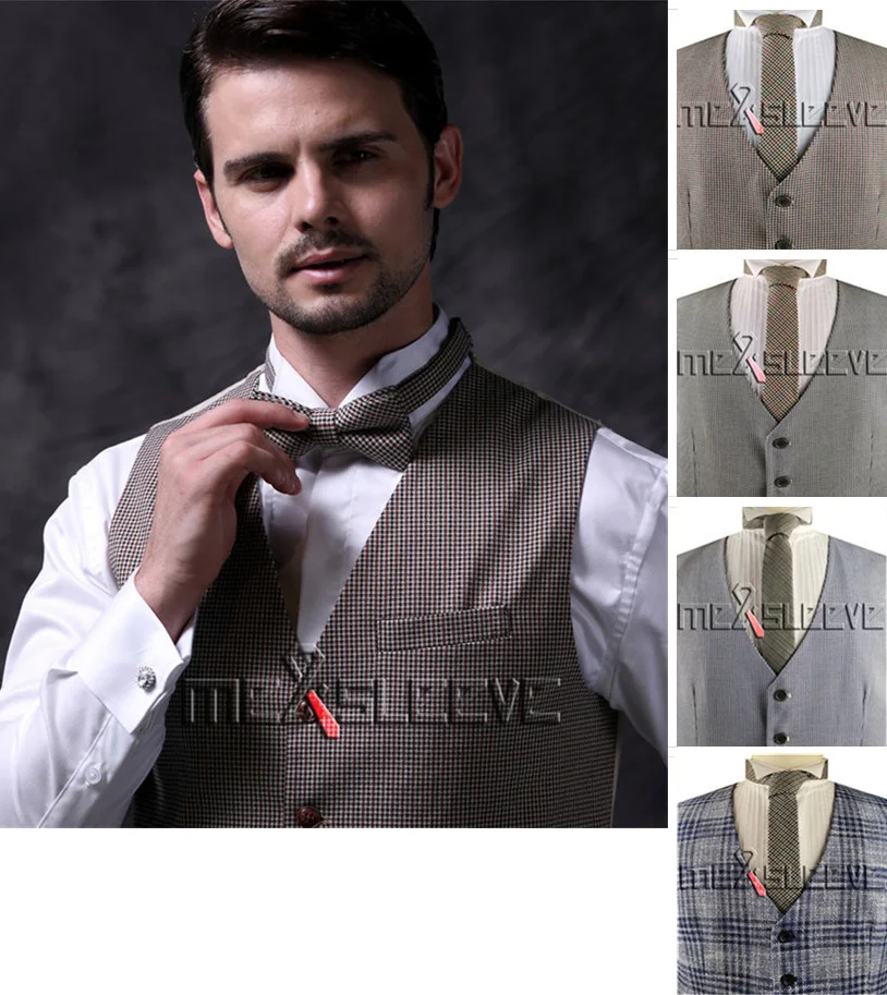 

Men's Formal Business Slim Fit Grid Waistcoat