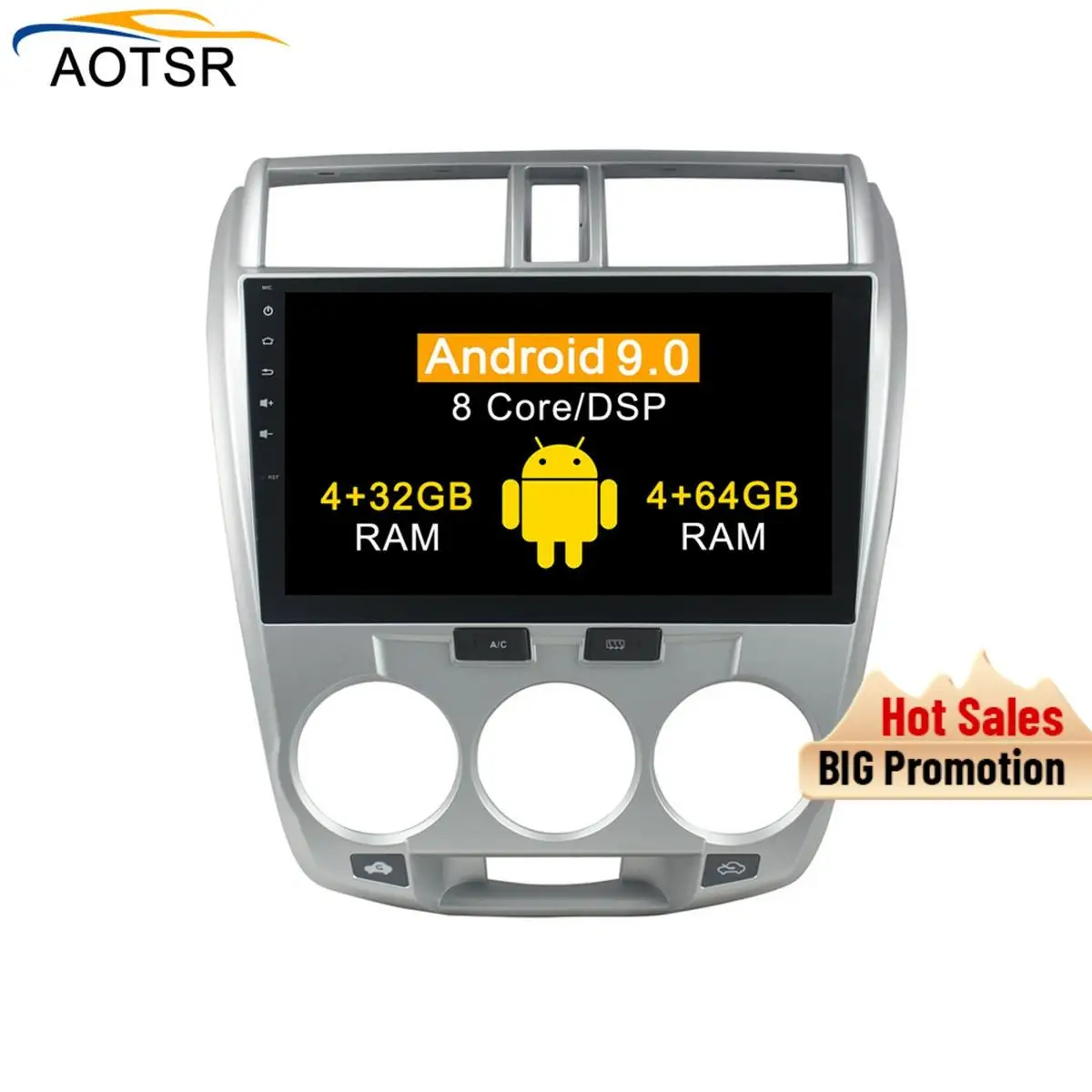 DSP 4 + 64 Android 9 0 Автомобильный мультимедийный dvd плеер для HONDA CITY 2006 2014 GPS навигация