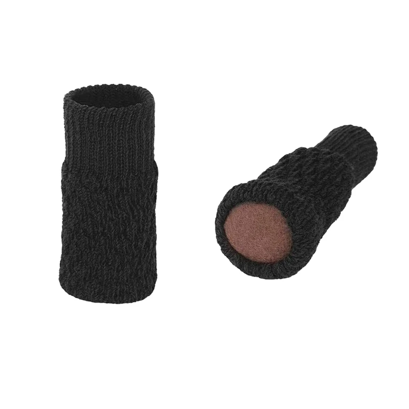 

NEW-24 Pcs Elastic Anti-Slip Knitting Furniture Chair Leg Socks-Floor Protectors, Furniture Pads Covers (Black)