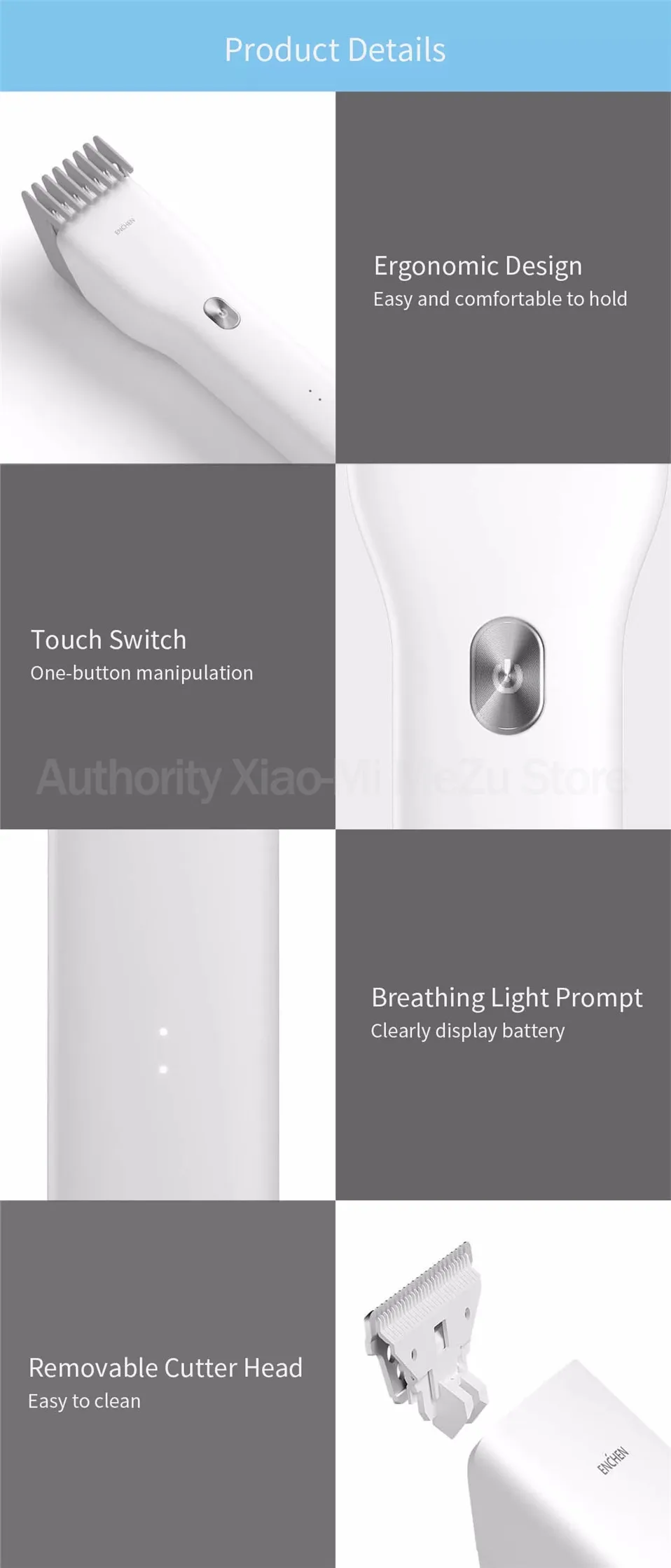 Xiaomi Mi Enchen Boost USB электрическая машинка для стрижки волос с двумя скоростями Керамический Резак Быстрая зарядка триммер для волос детская машинка для стрижки волос