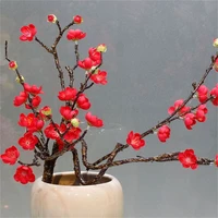 1 pc artificial flowers fake flower plum blossom room home decoration party wedding office livingroom decoration accessories