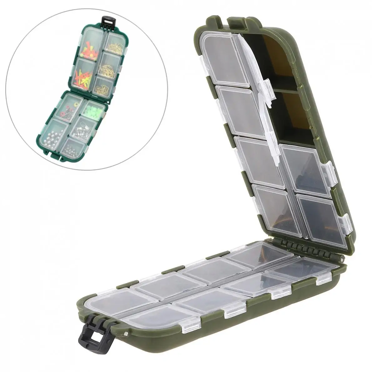

Fishing Tackle Boxes 16 Compartments Fishing Tackle Case for Fishing Lures Baits Hooks Beads Accessories Storage Box