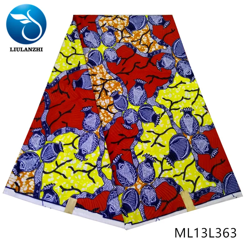 ML13L363 LIULANZHI African wax fabrics New arrival multicolor printing ankara wax fabric for dress 6yards polyester wax ML13L357-ML13L374 - Цвет: ML13L363