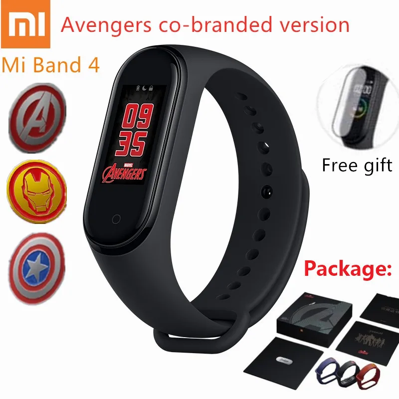 Новейший Xiaomi mi группа 4 Мстители официальное издание Смарт mi Band 4 Мститель браслет Bluetooth 5,0 сердечного ритма фитнес