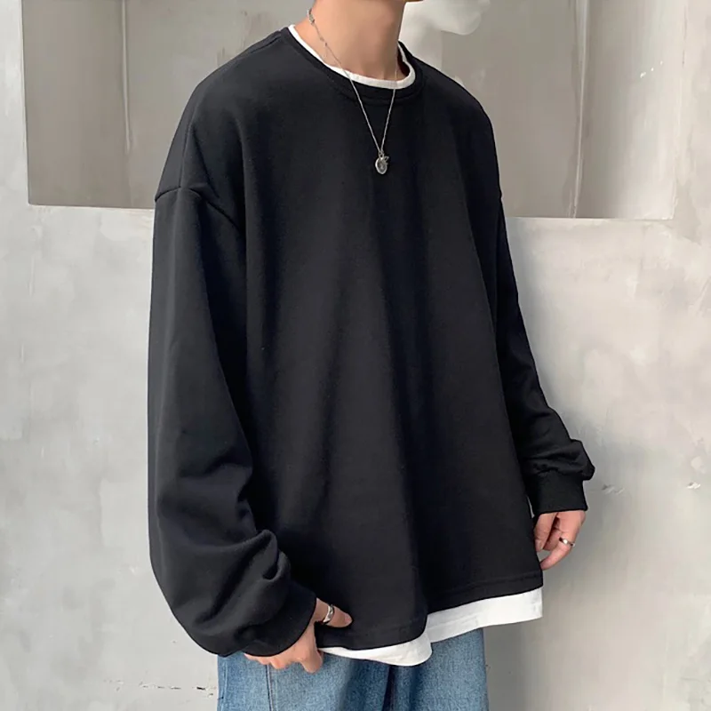 Свитшот мужской/женский однотонный в стиле оверсайз Повседневная Уличная одежда