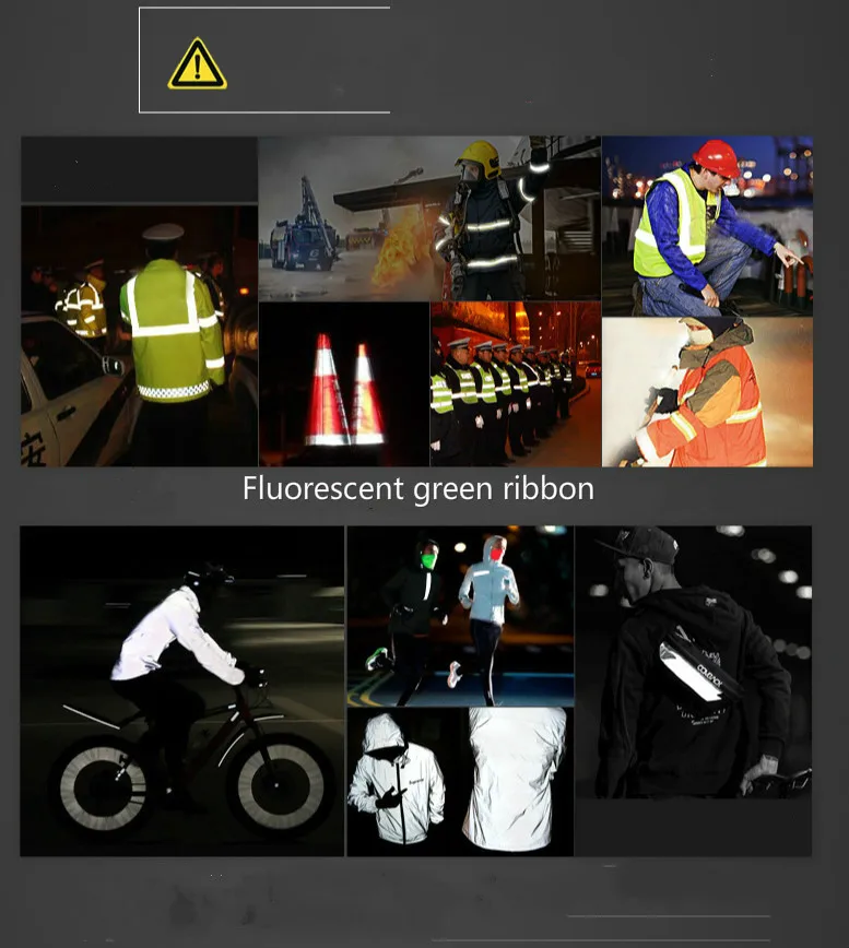 

25mmx6m fluorescent green reflective fabric webbing webbing strip edging woven trimming sewing tape clothing accessories DIY