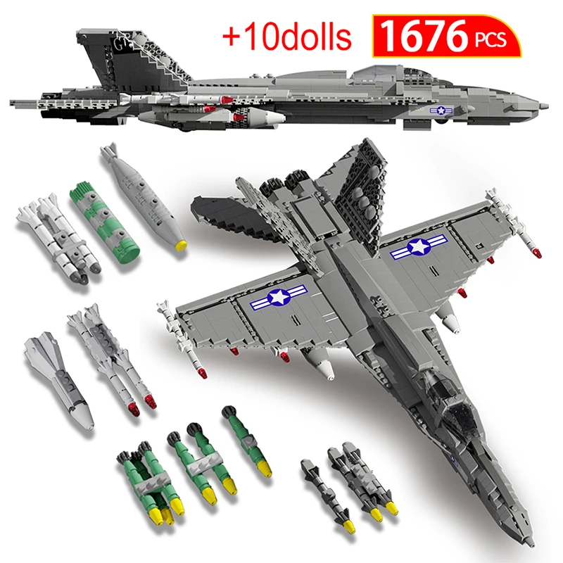 

City Police Military Fighter Aircraft Building Block WW2 AirPlane Technical Weapon Figures Bricks Toys for Boys Gift