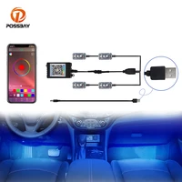 car led atmosphere lights foot light usb wireless remote music control multiple modes interior decorative lamp rgb car styling