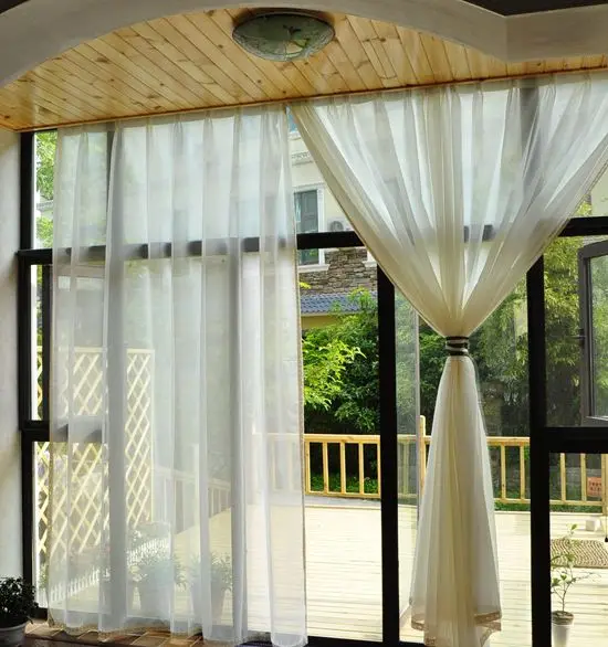 Высококачественные хлопковые льняные белые шторы с кисточками ручная вязка