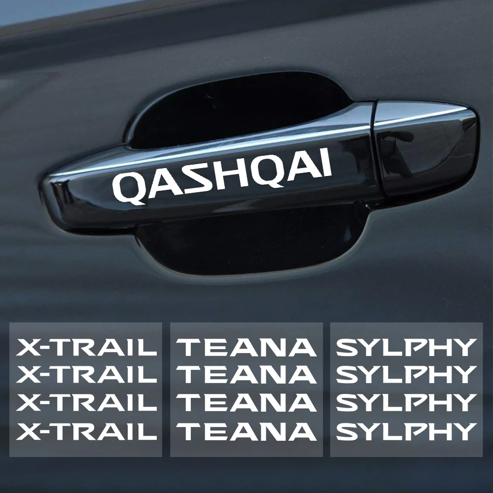 

4PCS Auto Door Handle Decor Stickers for Nissan Nismo Tiida Teana Juke X-trail Qashqai Leaf Sentra NOTE Maxima Murano Altima etc