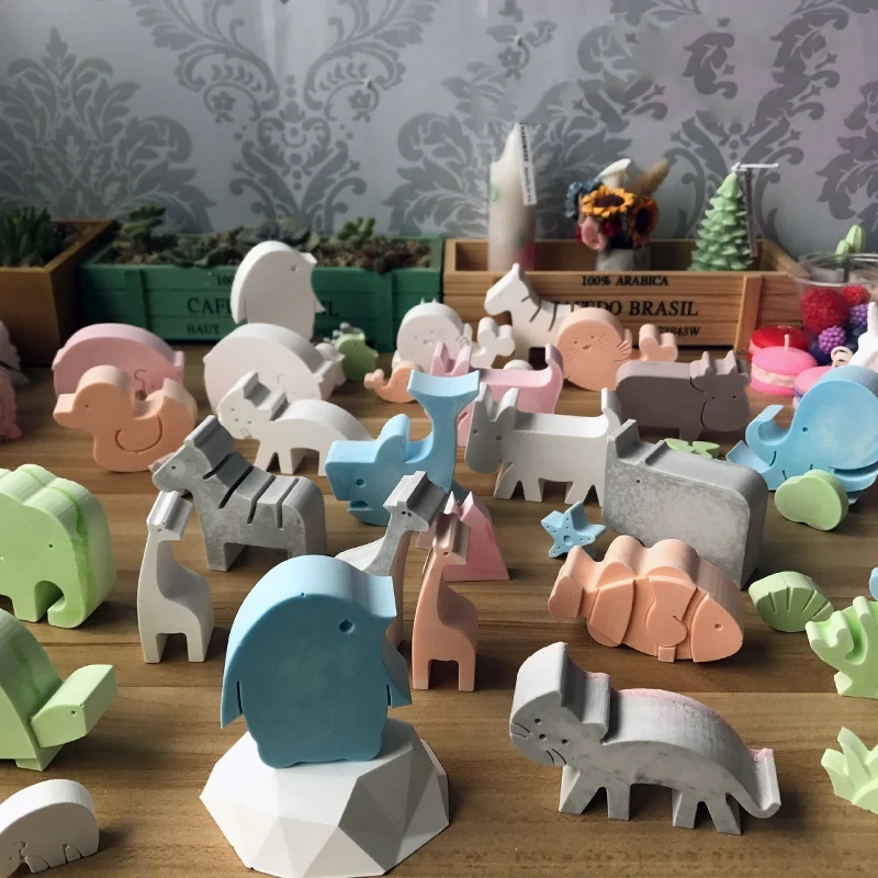 

Animals Home Decoration Mold Diy Aroma Gypsum Plaster Silicone Mould For Car Pendant