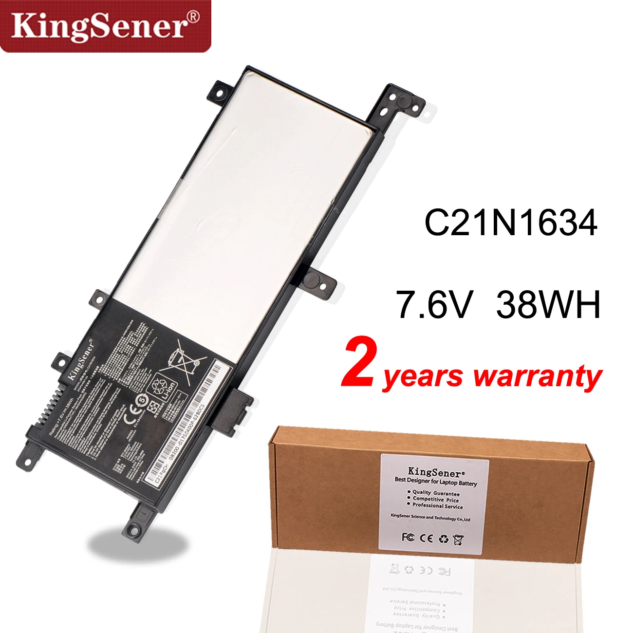 Аккумулятор для ноутбука Kingsener C21N1634 Asus Vivobook R542UR FL5900L FL8000L X542U A580U X580U X580B