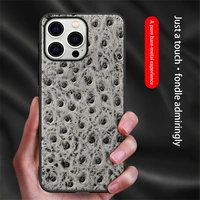 anti fall highend luxury phone case for iphone 13 pro max all inclusive ostrich pattern back cover for iphone 13 protection case