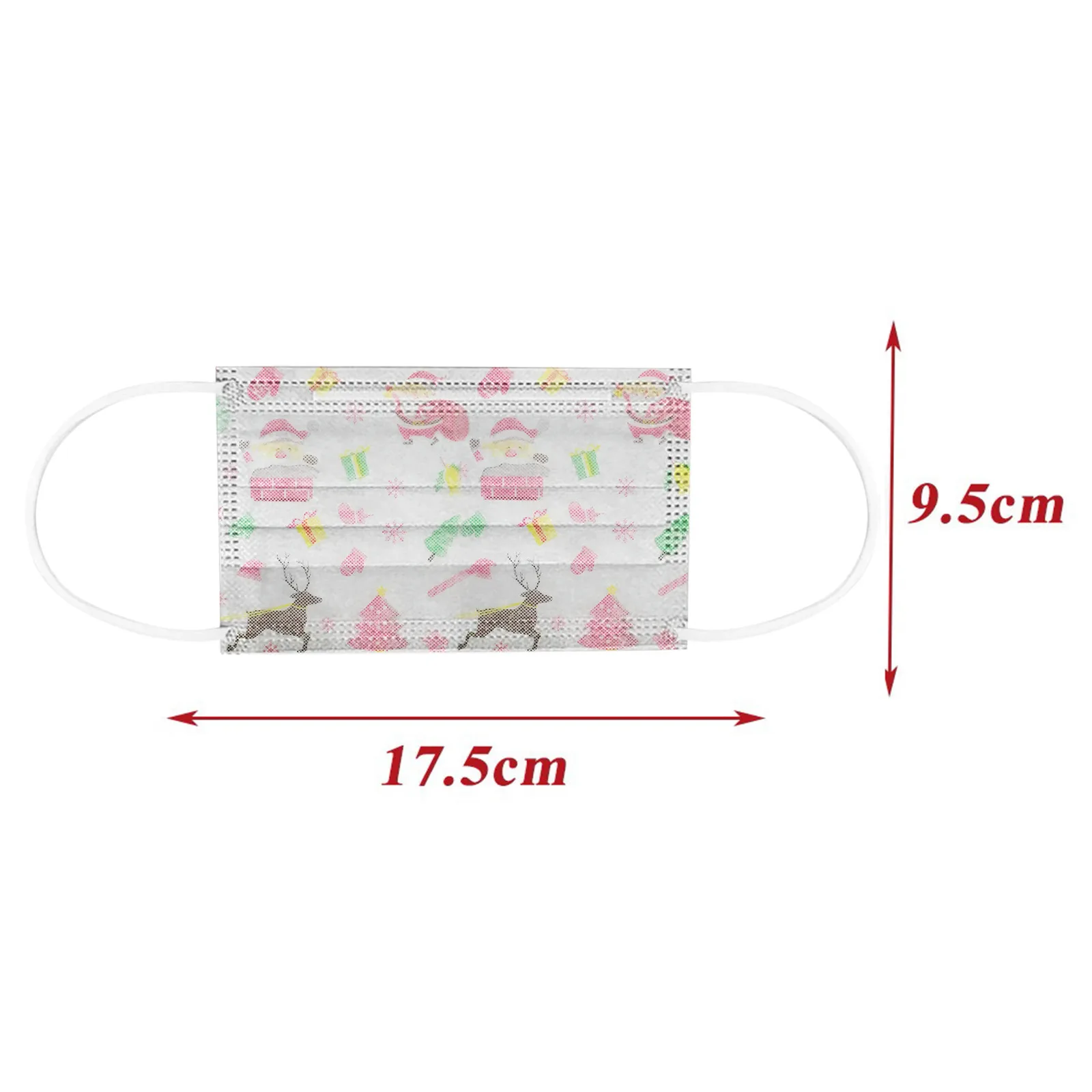 

50pc Christmas Print Masks For Protection Face Mask Disposable Earloop Mask Xmas Masks Protective Mouth Covering Mascarillas