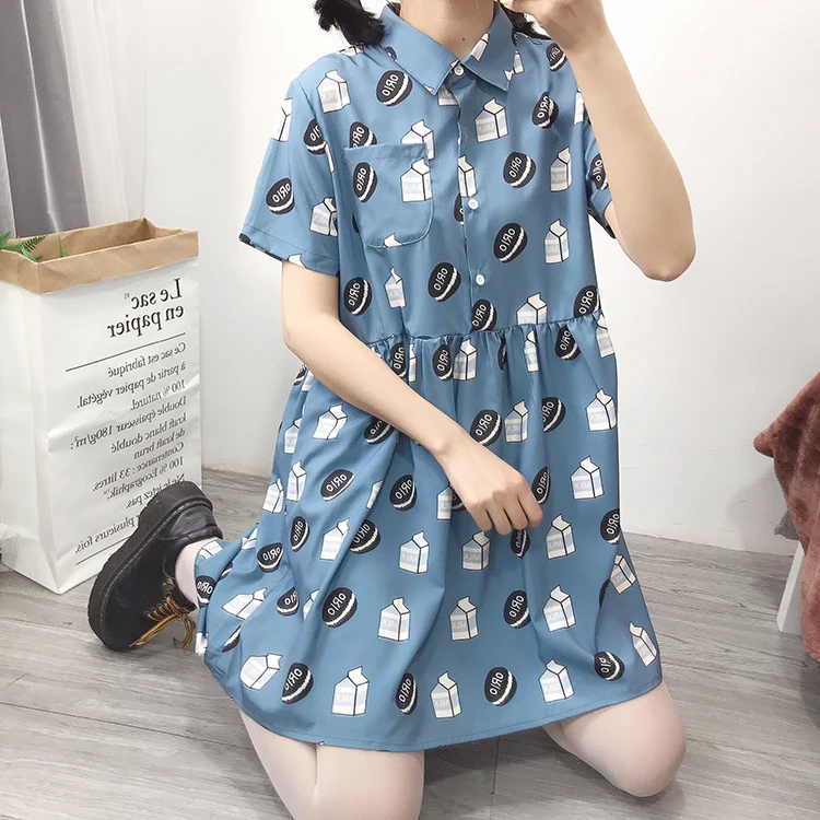 Женское платье в стиле лолита свободное готическое Платье с принтом и