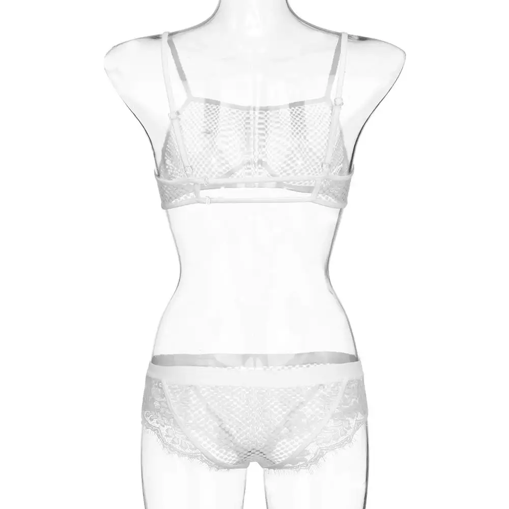 Комплект нижнего белья женский кружевной бюстгальтер с высокой талией